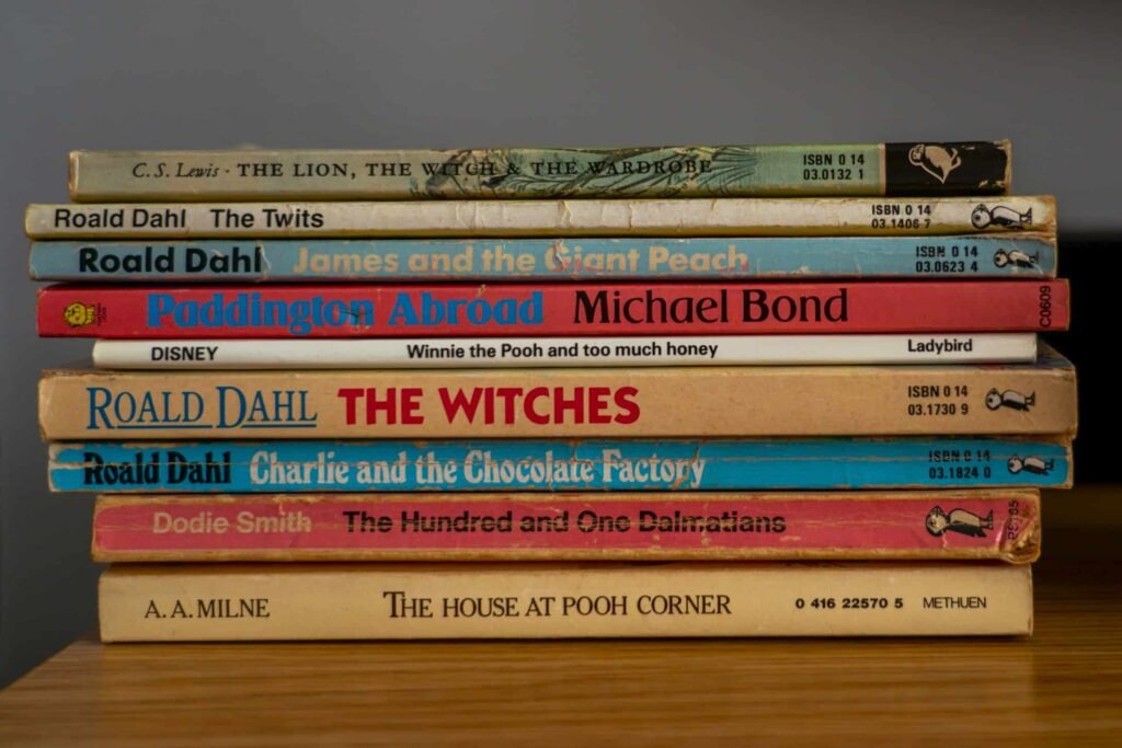 A pile of books for children