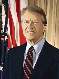 Official portrait of Jimmy Carter as a cartoon