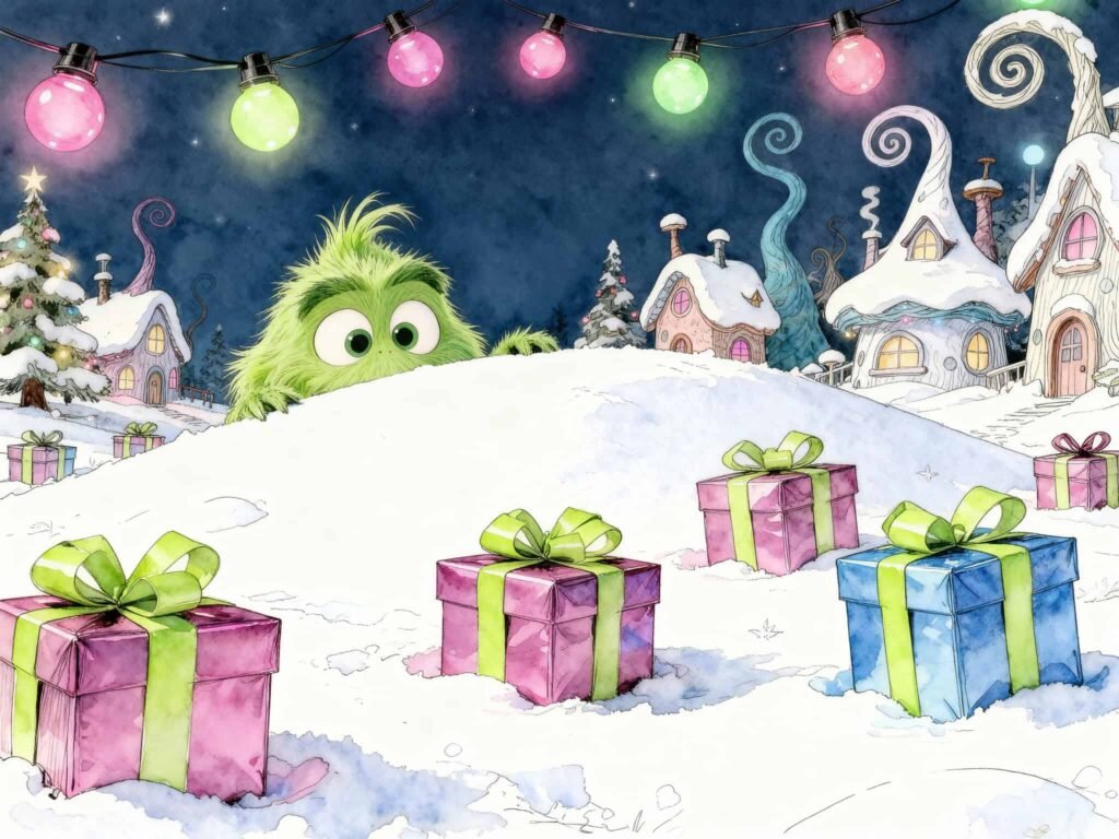 How the Grinch Stole Christmas! AI-generated illustration