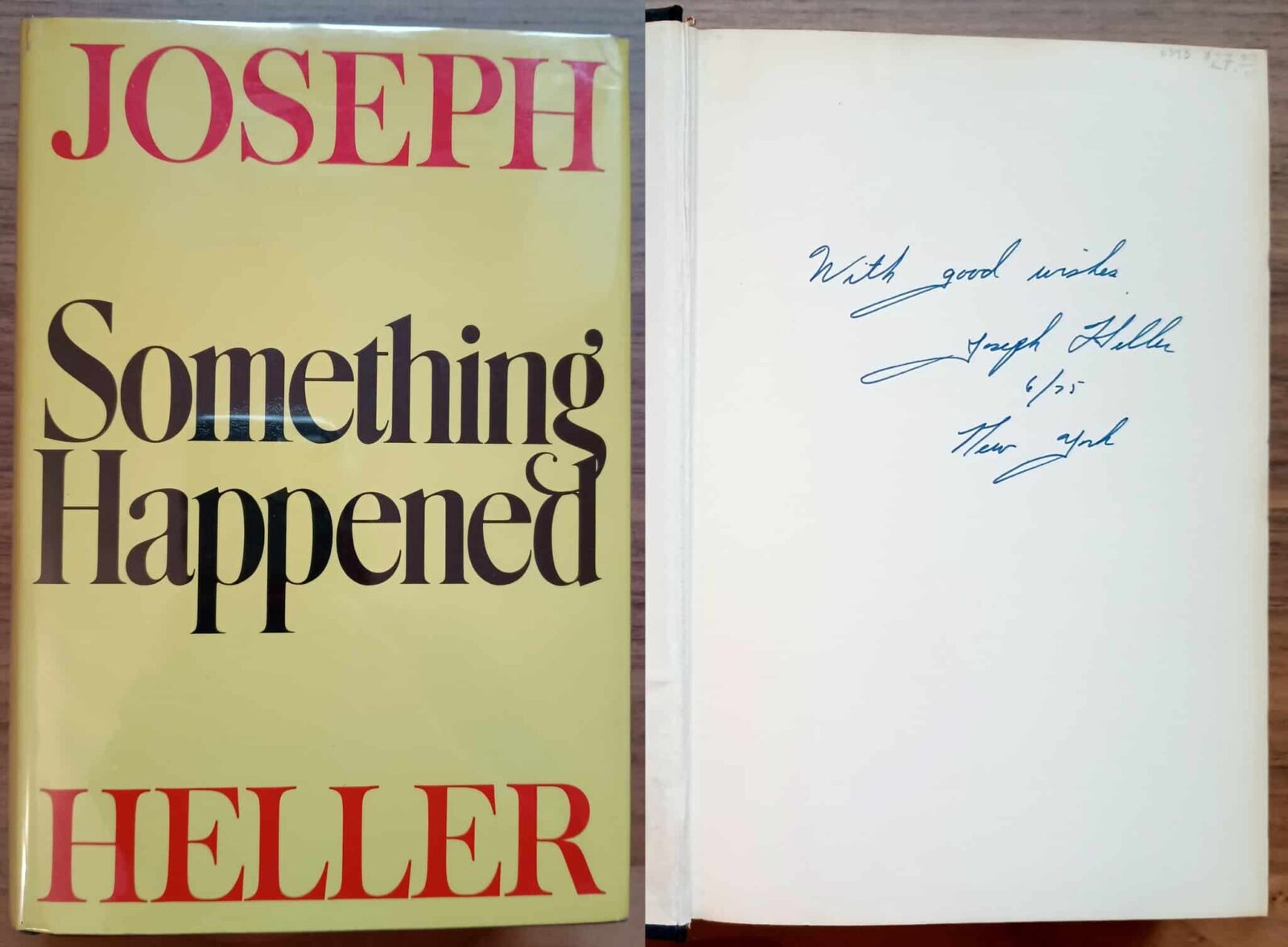 Signed first edition of Something Happened by Joseph Heller